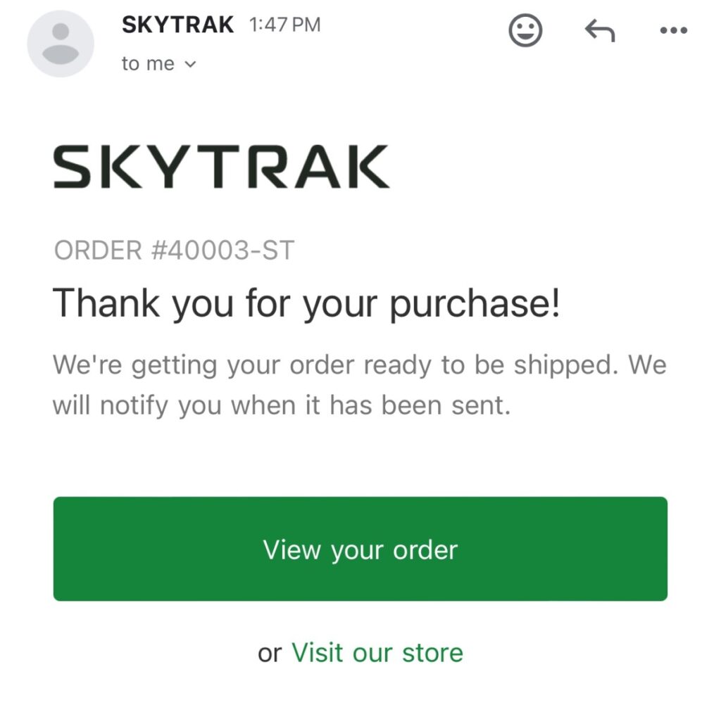 Order for SkyTrak Plus